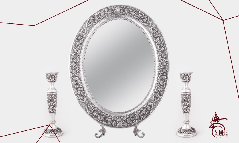 انواع آینه و شمعدان نقره بیضی و گرد.jpg